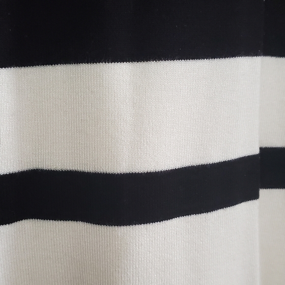 Sweater knit dress, medium, white & black stripe - Picture 2 of 3